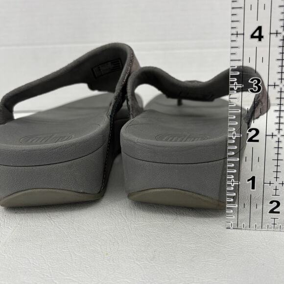 FitFlop Thong Sandals Size 8 Jeweled Metallic Slip On Toe Post Flip Flop Shimmer - Picture 10 of 10